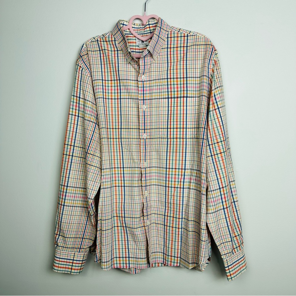 Bonobos Multicolor Plaid Button Down Long Sleeve Casual Shirt Size Large